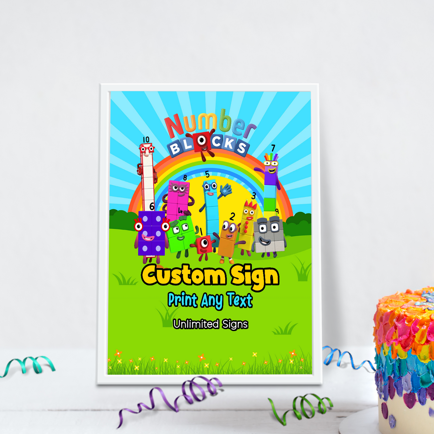 Custom Signs with NumberBlocks Theme - Personalized for Your Event ...