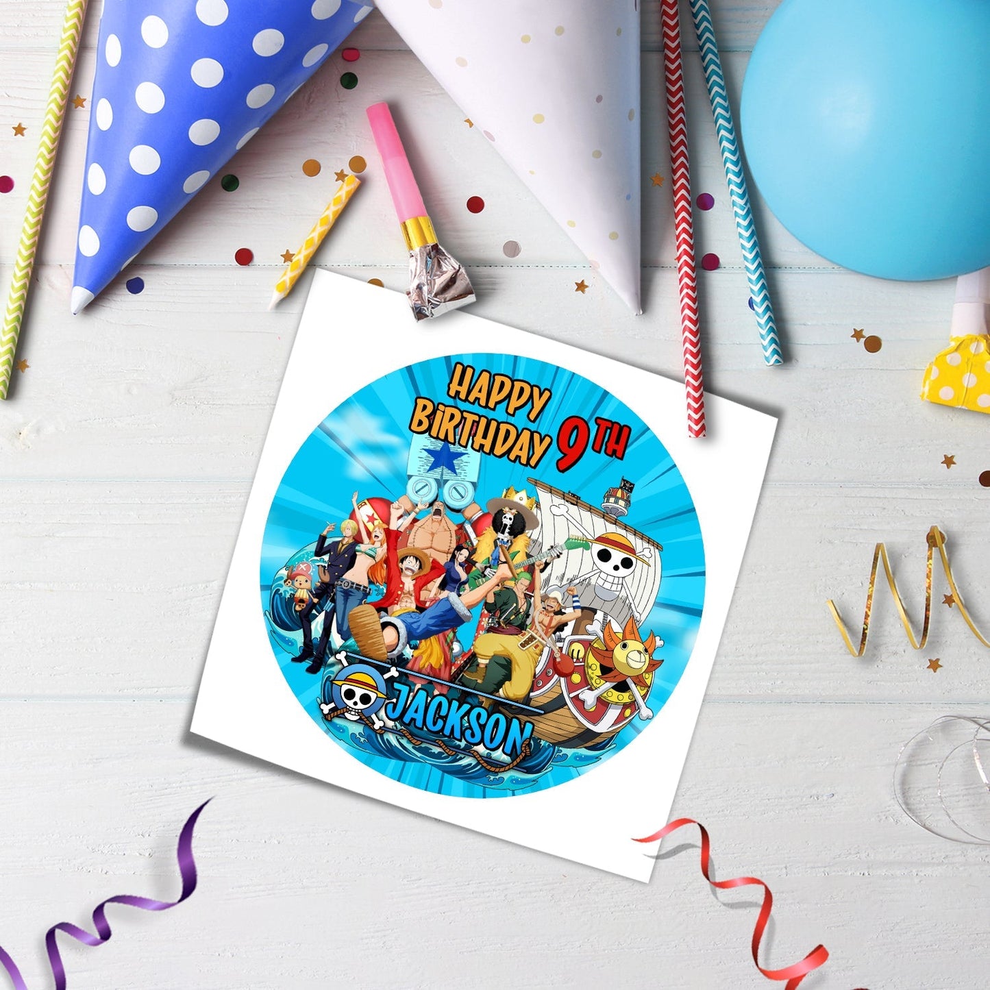 Round Edible Sheet Cake Images from One Piece - Personalized for Your Special Occasions