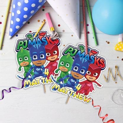 PJ Masks Birthday Decorations, Connor, Luna Girl Party Supplies, Night Ninja Themed, PJM Digital Template, Editable PJ Masks Image SVG PNG