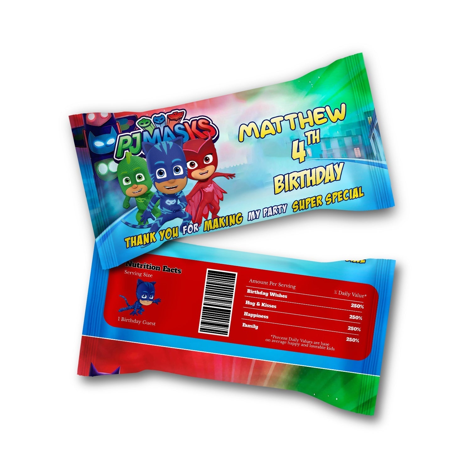 PJ Masks Skittles Label for Colorful Treats