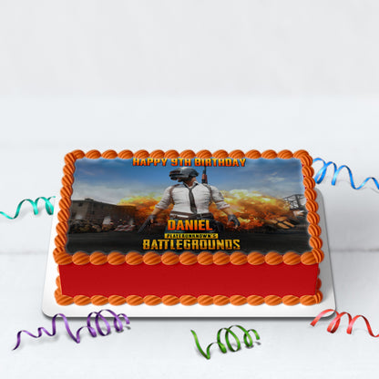 PUBG Personalized Edible Sheet Cake Topper - - Custom Edible Sheet Cake Toppers for PUBG - Perfect for Birthdays and Events