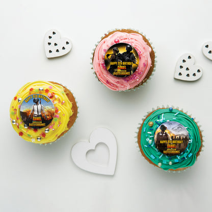 PUBG Personalized Cupcakes Toppers - Custom Cupcake Toppers for PUBG - Add a Personal Touch to Your Cupcakes