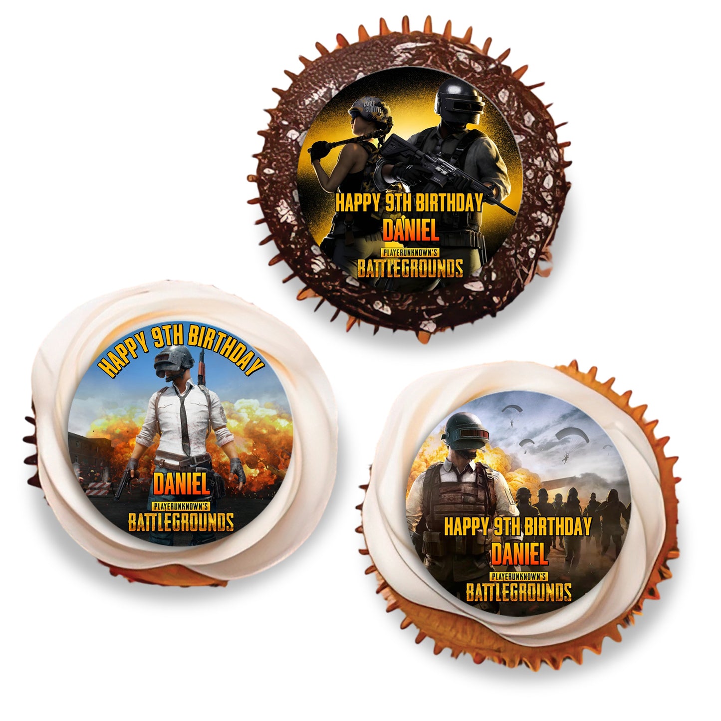 PUBG Personalized Cupcakes Toppers - Custom Cupcake Toppers for PUBG - Add a Personal Touch to Your Cupcakes