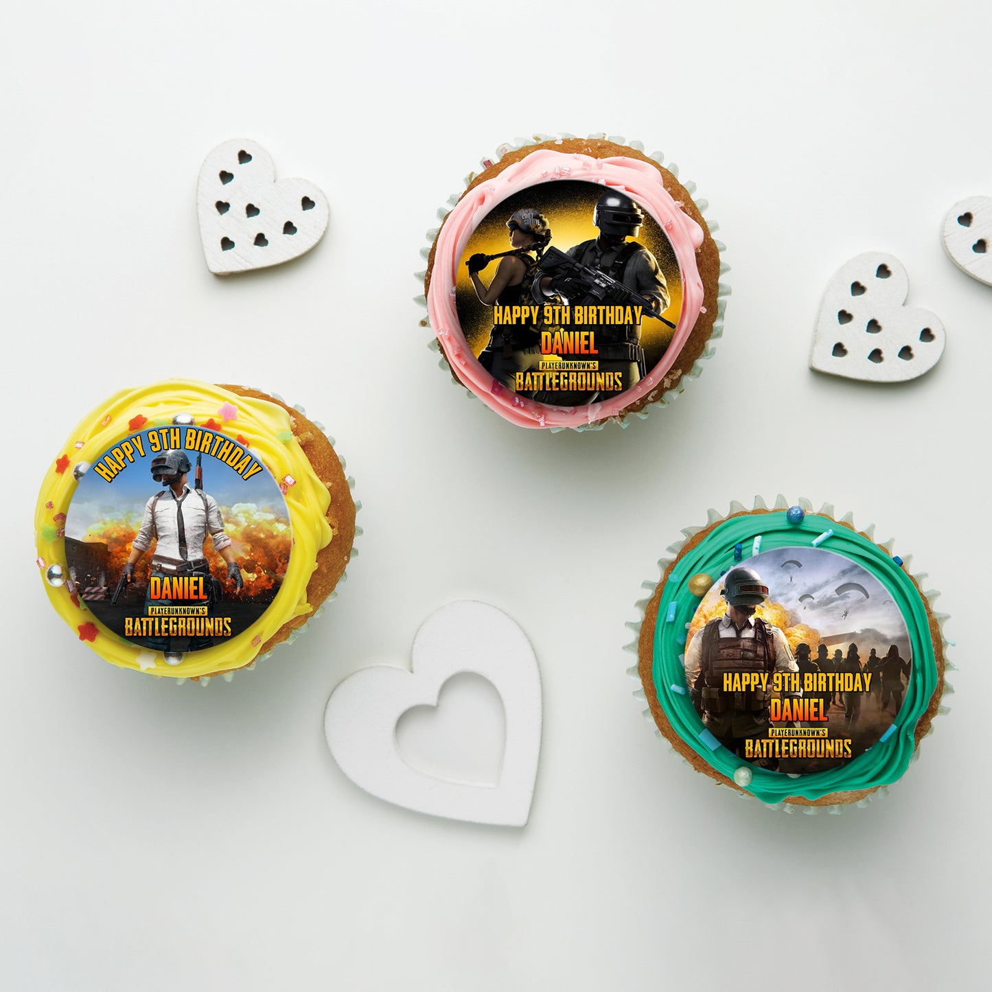 PUBG Personalized Cupcakes Toppers - Custom Cupcake Toppers for PUBG - Add a Personal Touch to Your Cupcakes