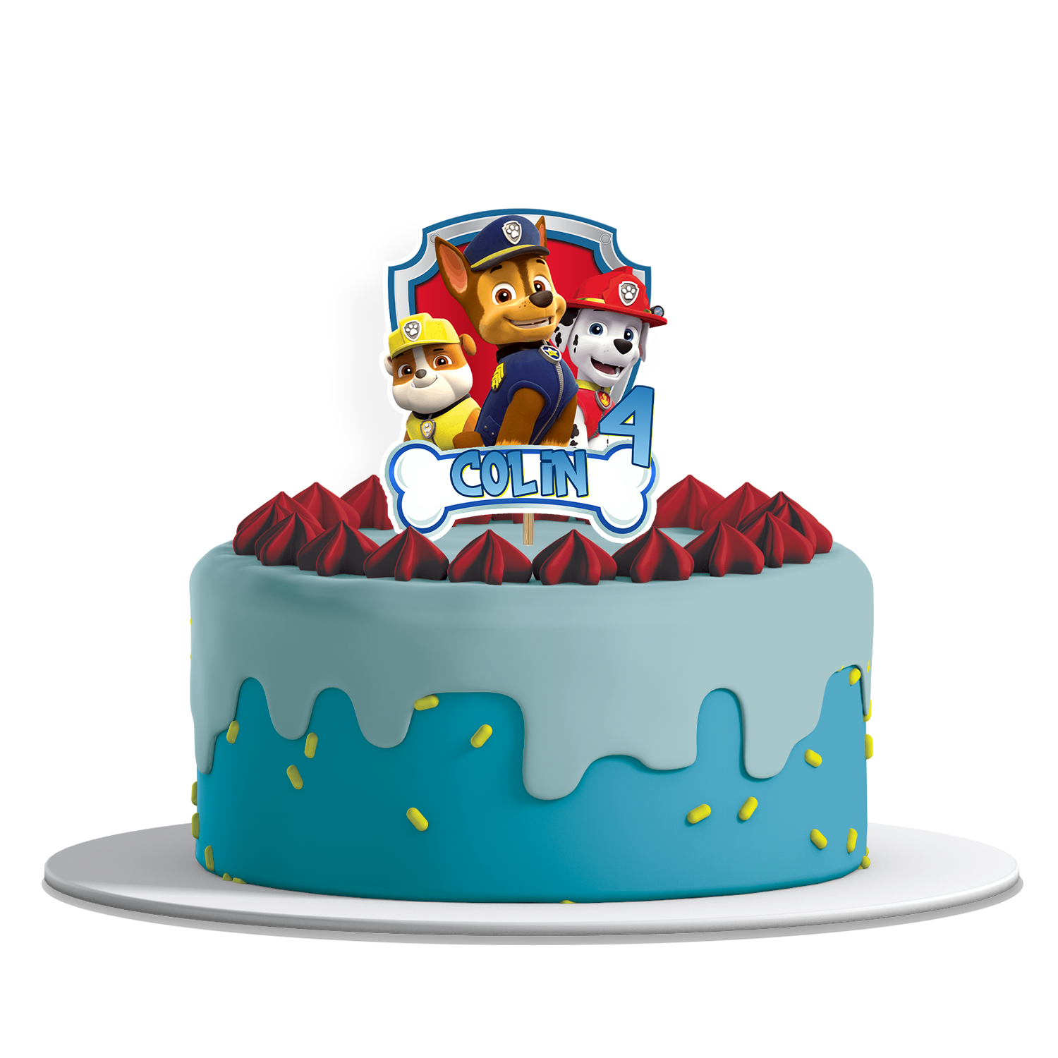 Personalized Cake Toppers with Paw Patrol theme