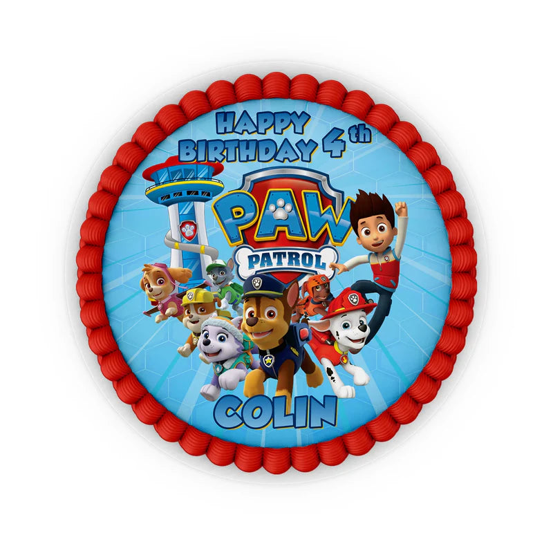 Paw Patrol icing sheet cake images in full color on white edible paper