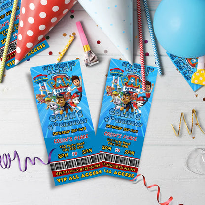 Paw Patrol Birthday Decorations, Rocky Zuma Party Supplies, Rubble & Crew Themed, Paw Patrol Digital Template, Editable Paw Patrol Image SVG PNG