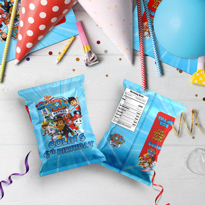 Paw Patrol Birthday Decorations, Rocky Zuma Party Supplies, Rubble & Crew Themed, Paw Patrol Digital Template, Editable Paw Patrol Image SVG PNG