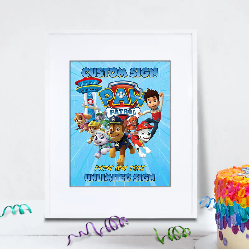 Paw Patrol Birthday Decorations, Rocky Zuma Party Supplies, Rubble & Crew Themed, Paw Patrol Digital Template, Editable Paw Patrol Image SVG PNG