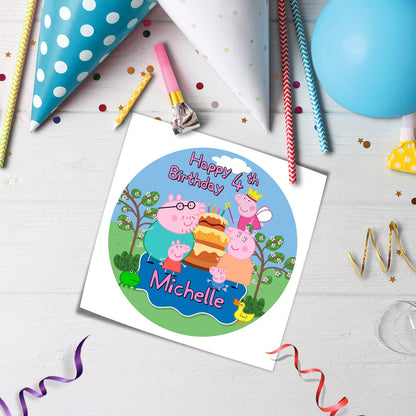 Round Peppa Pig Personalized Cake Images : Perfect for Your Child’s Birthday