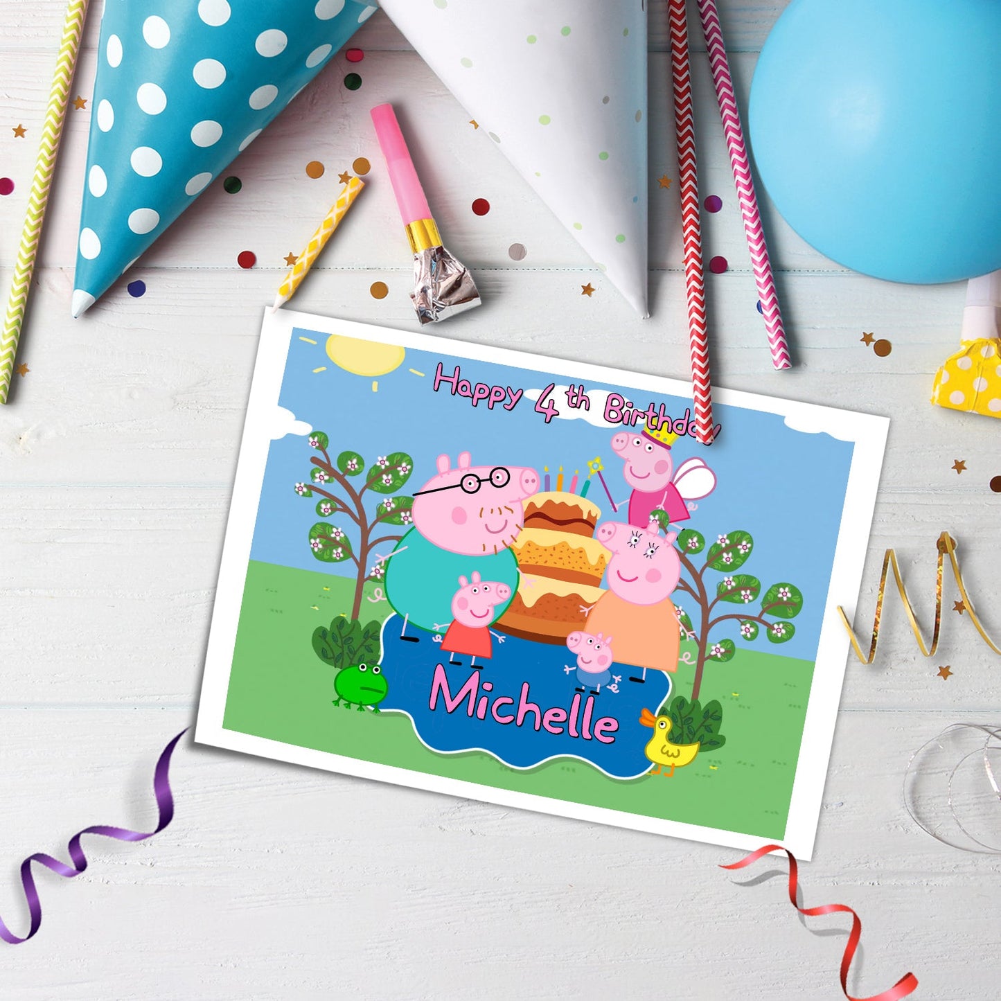 Rectangle Peppa Pig Personalized Cake Images : Make Your Party Unique