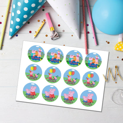 Peppa Pig Personalized Cupcakes Toppers : Add Fun to Your Party