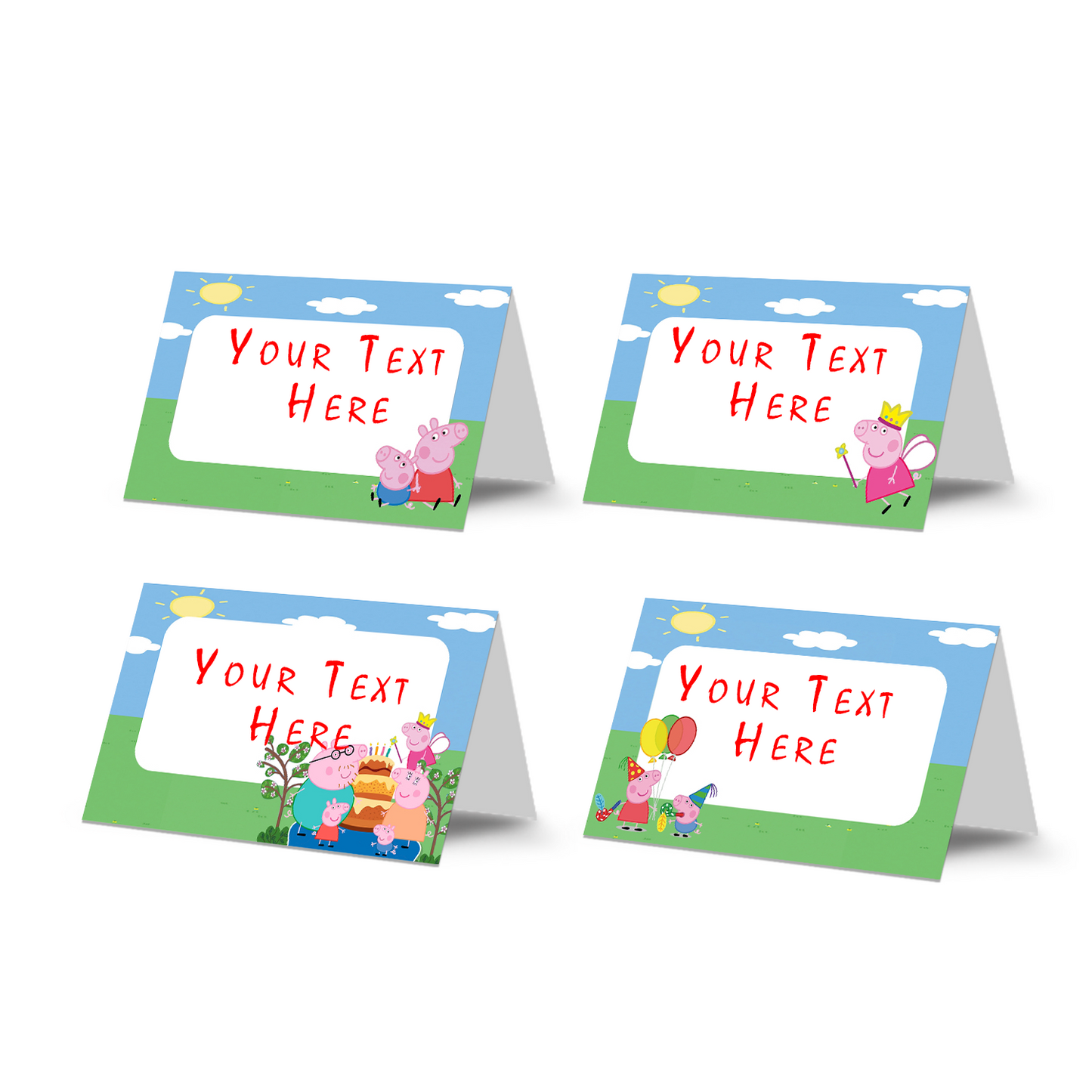 Food Tents and Food Cards with Peppa Pig design