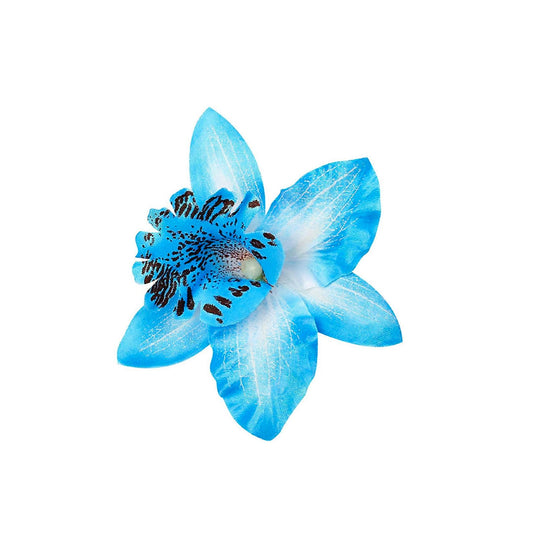 Blue Phalaenopsis Orchid Cake Topper | Flower Head Cake Decoration