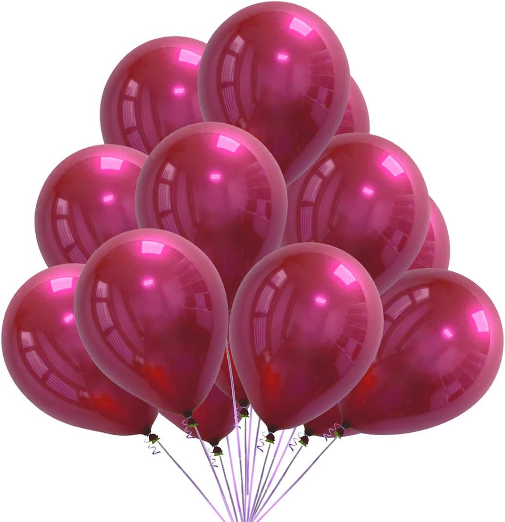 Dark Pink 8 pcs double layers latex balloons