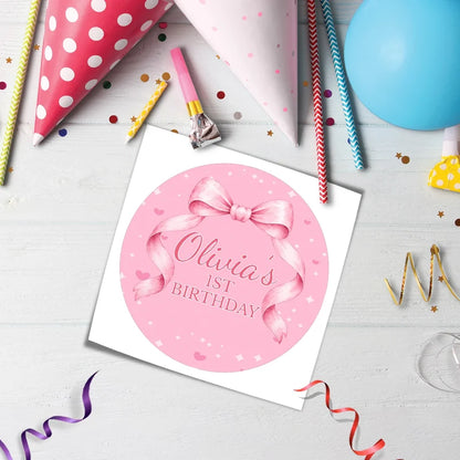 Pink Bow Personalized Icing Sheet Cake Images