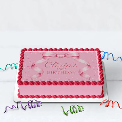 Cute Pink Bow Birthday Decorations, Pastel Pink Bow Party Supplies, Pink Bow Themed, Pink Bow Digital Template, Editable Pink Bow Image SVG PNG