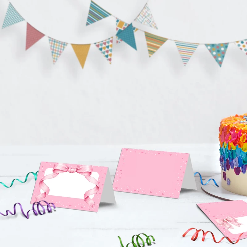 Cute Pink Bow Birthday Decorations, Pastel Pink Bow Party Supplies, Pink Bow Themed, Pink Bow Digital Template, Editable Pink Bow Image SVG PNG