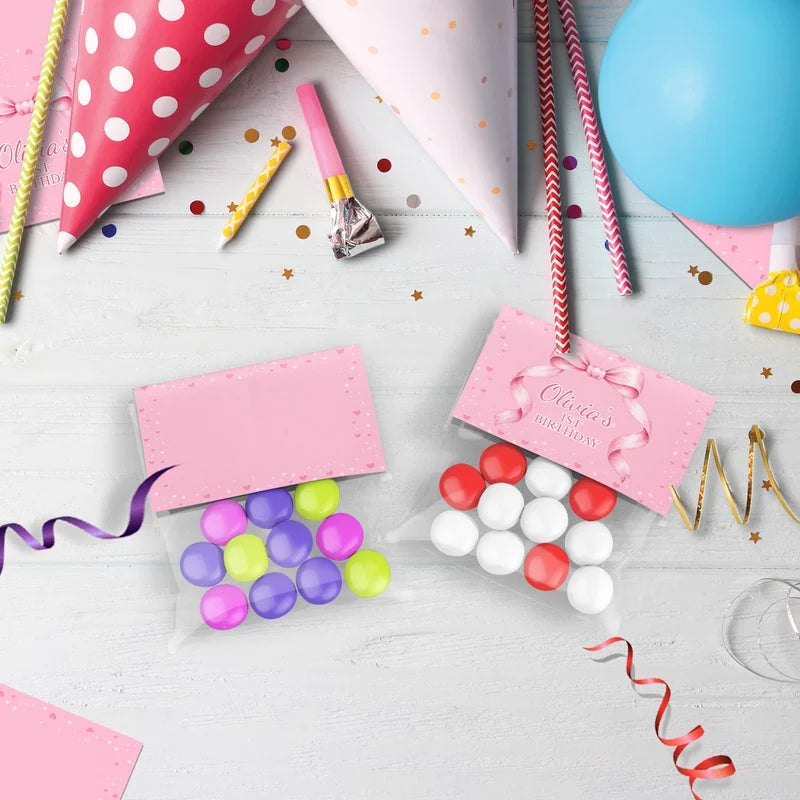 Cute Pink Bow Birthday Decorations, Pastel Pink Bow Party Supplies, Pink Bow Themed, Pink Bow Digital Template, Editable Pink Bow Image SVG PNG