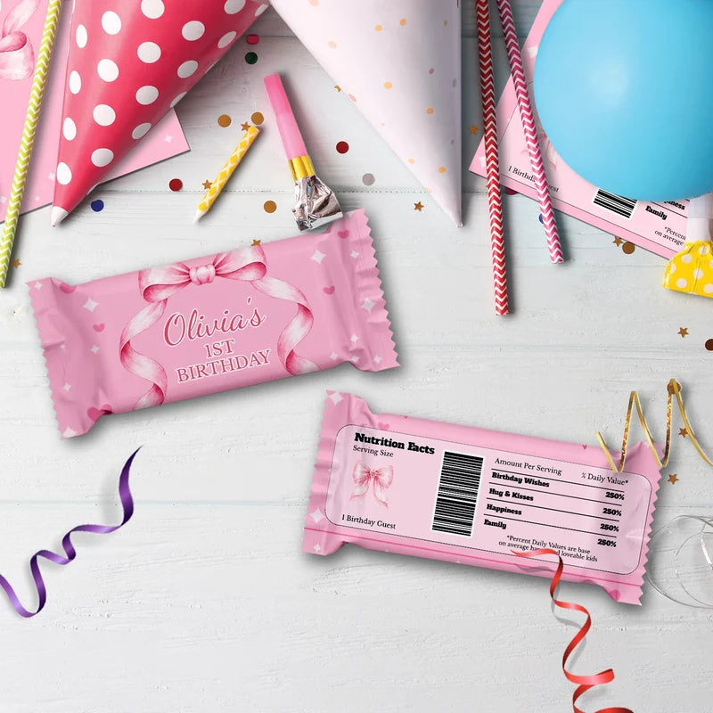Cute Pink Bow Birthday Decorations, Pastel Pink Bow Party Supplies, Pink Bow Themed, Pink Bow Digital Template, Editable Pink Bow Image SVG PNG
