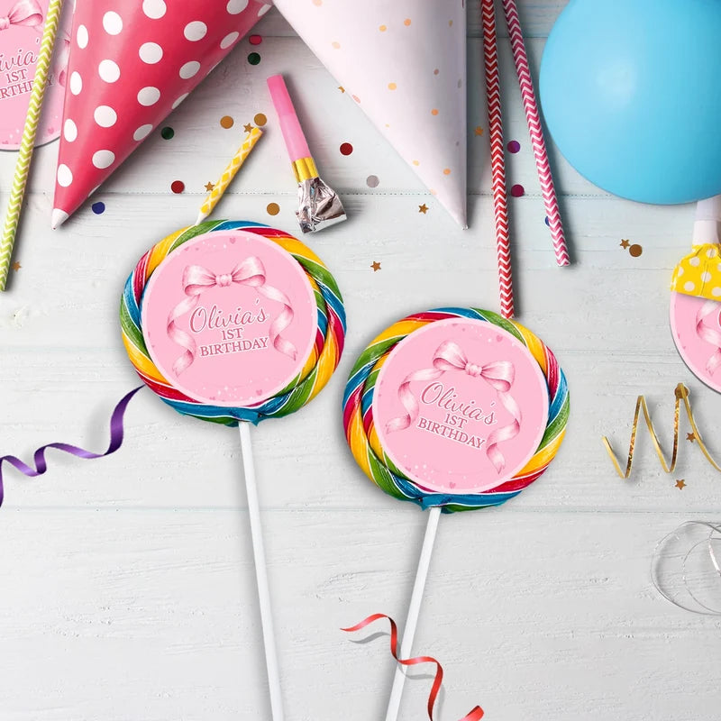 Cute Pink Bow Birthday Decorations, Pastel Pink Bow Party Supplies, Pink Bow Themed, Pink Bow Digital Template, Editable Pink Bow Image SVG PNG
