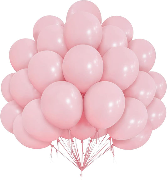 Pink White light pink 8 pcs double layers latex balloons