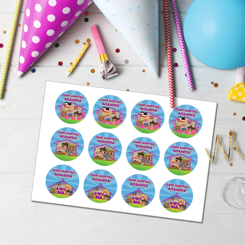 Pipi Ma Personalized Cupcakes Toppers
