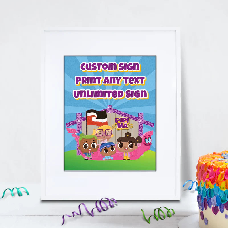 Pipi Ma Birthday Decorations, Pitau, Haumi Party Supplies, Potiki, Totiki Themed, Te Reo Maori Digital Template, Editable Pipi Ma Image SVG PNG