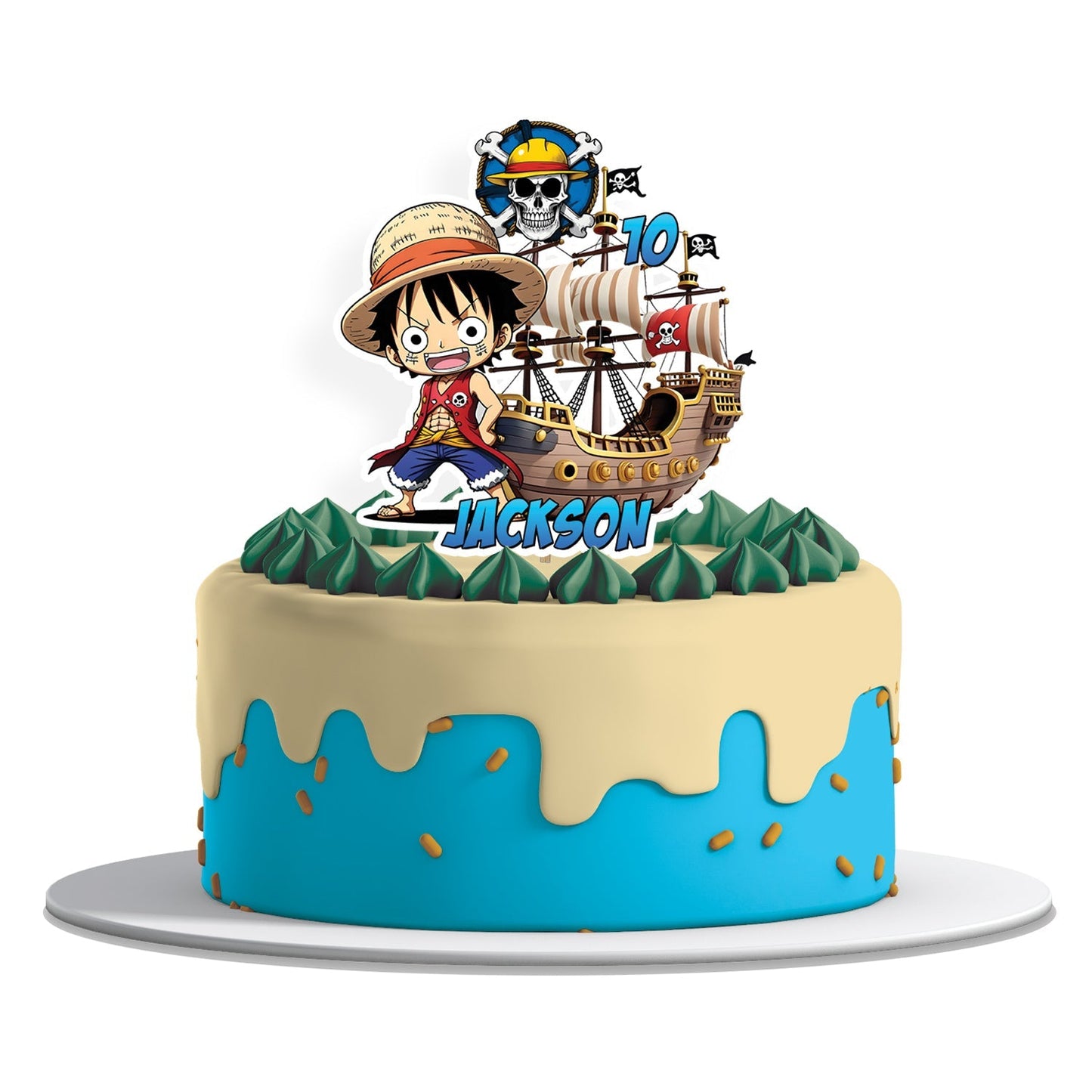 One Piece Manga Series Personalized Cake Toppers