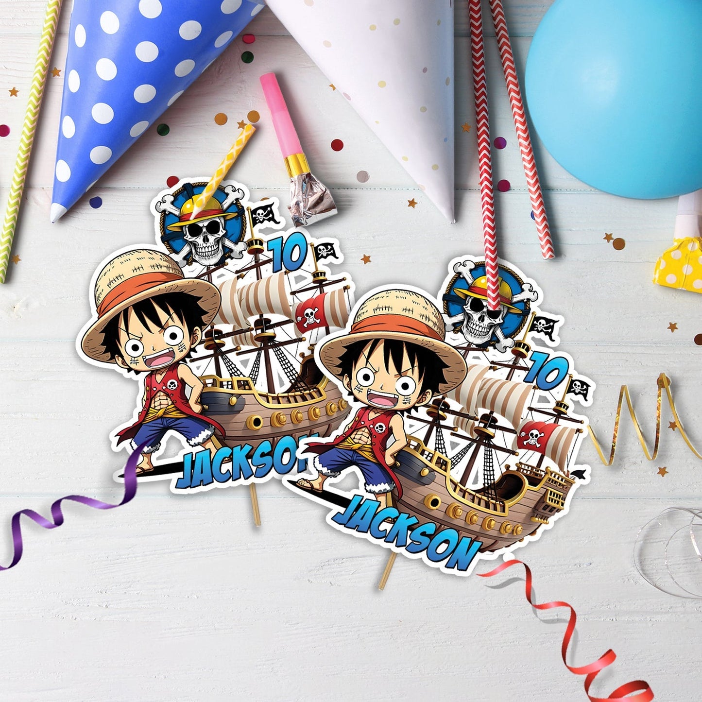 One Piece Birthday Decorations, One Piece Manga Series Party Supplies, Monkey D. luffy, One Piece Anime, One Piece SVG