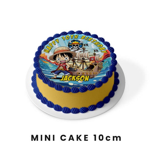 Round Edible Sheet Cake Images with One Piece Manga Series Personalization