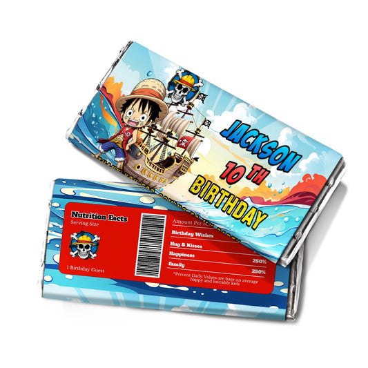 Chocolate Label with One Piece Manga Series Theme