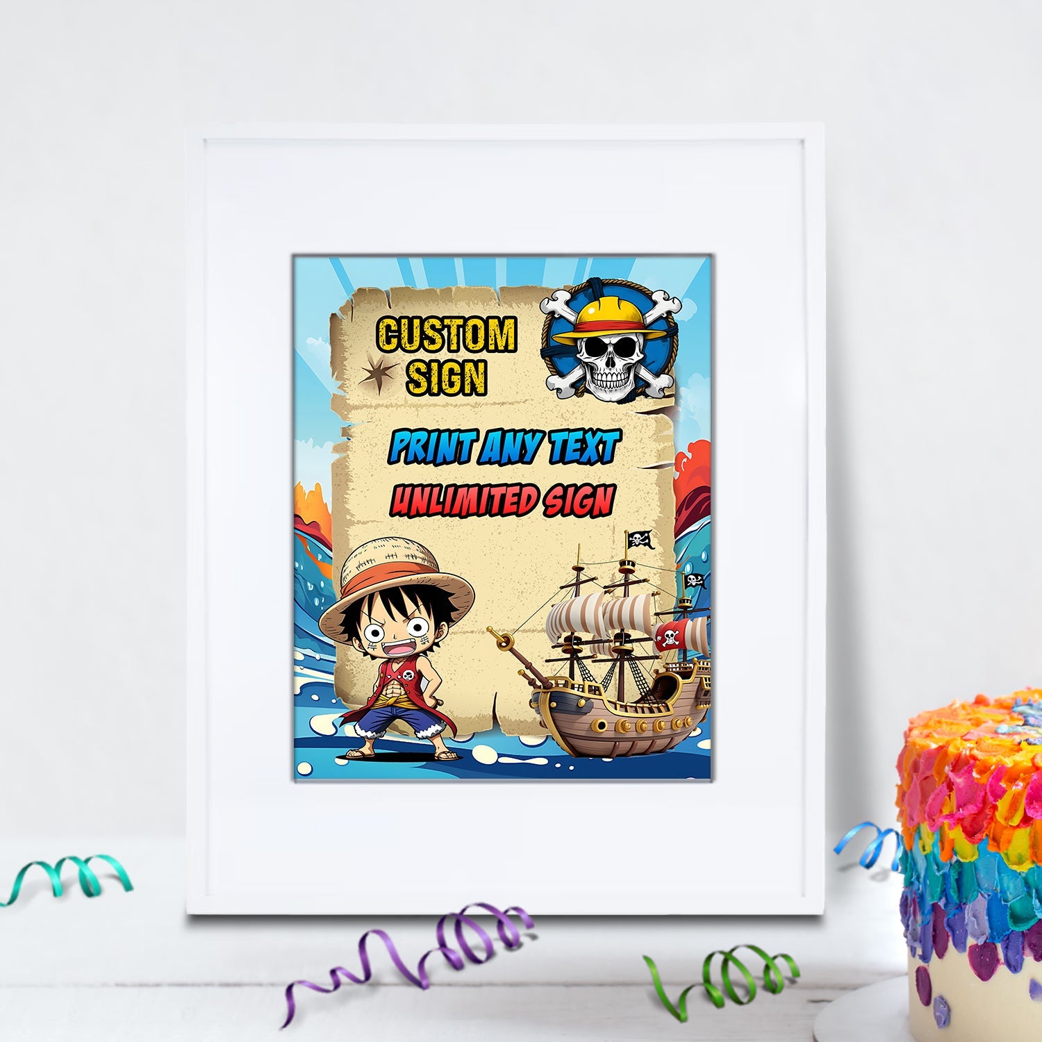 One Piece Birthday Decorations, One Piece Manga Series Party Supplies, Monkey D. luffy, One Piece Anime, One Piece SVG