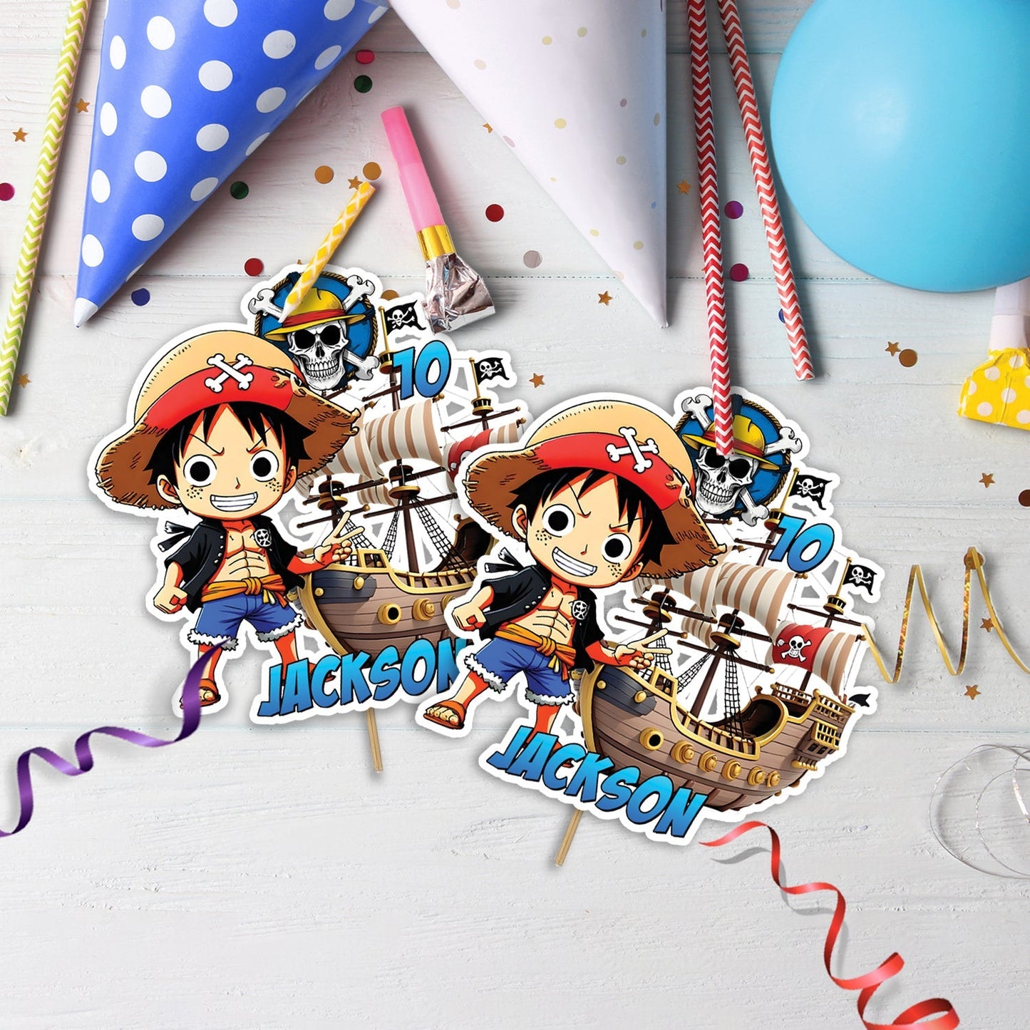 One Piece Birthday Decorations, One Piece Manga Series Party Supplies, Monkey D. luffy, One Piece Anime, One Piece SVG