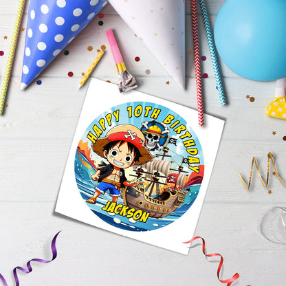 Round Edible Sheet Cake Images from One Piece - Personalized for Your Special Occasions