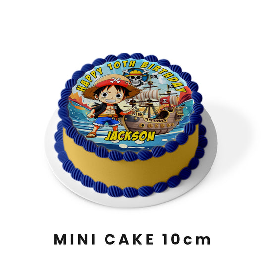 Round Edible Sheet Cake Images with One Piece Manga Series Personalization