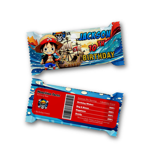 Rice Krispies Treats Label and Candy Bar Label with One Piece Manga Series Theme