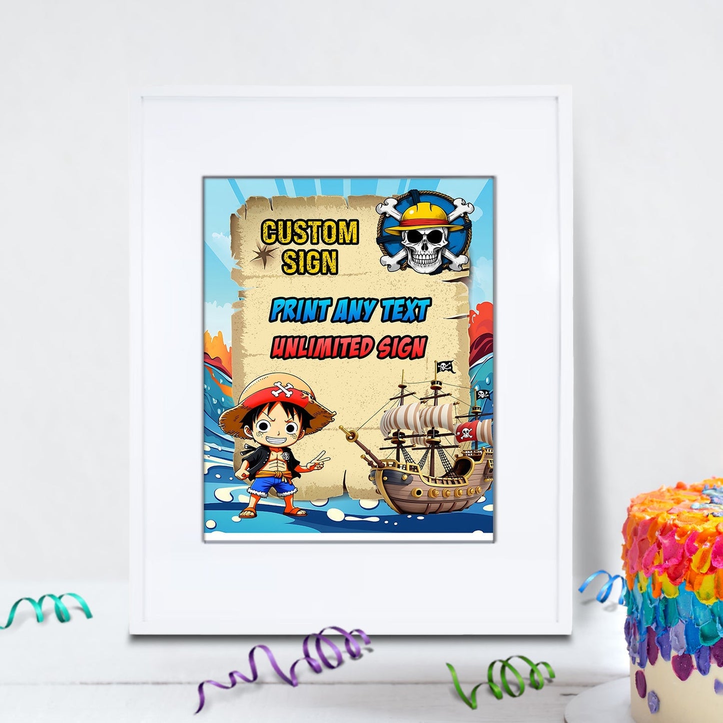 One Piece Birthday Decorations, One Piece Manga Series Party Supplies, Monkey D. luffy, One Piece Anime, One Piece SVG