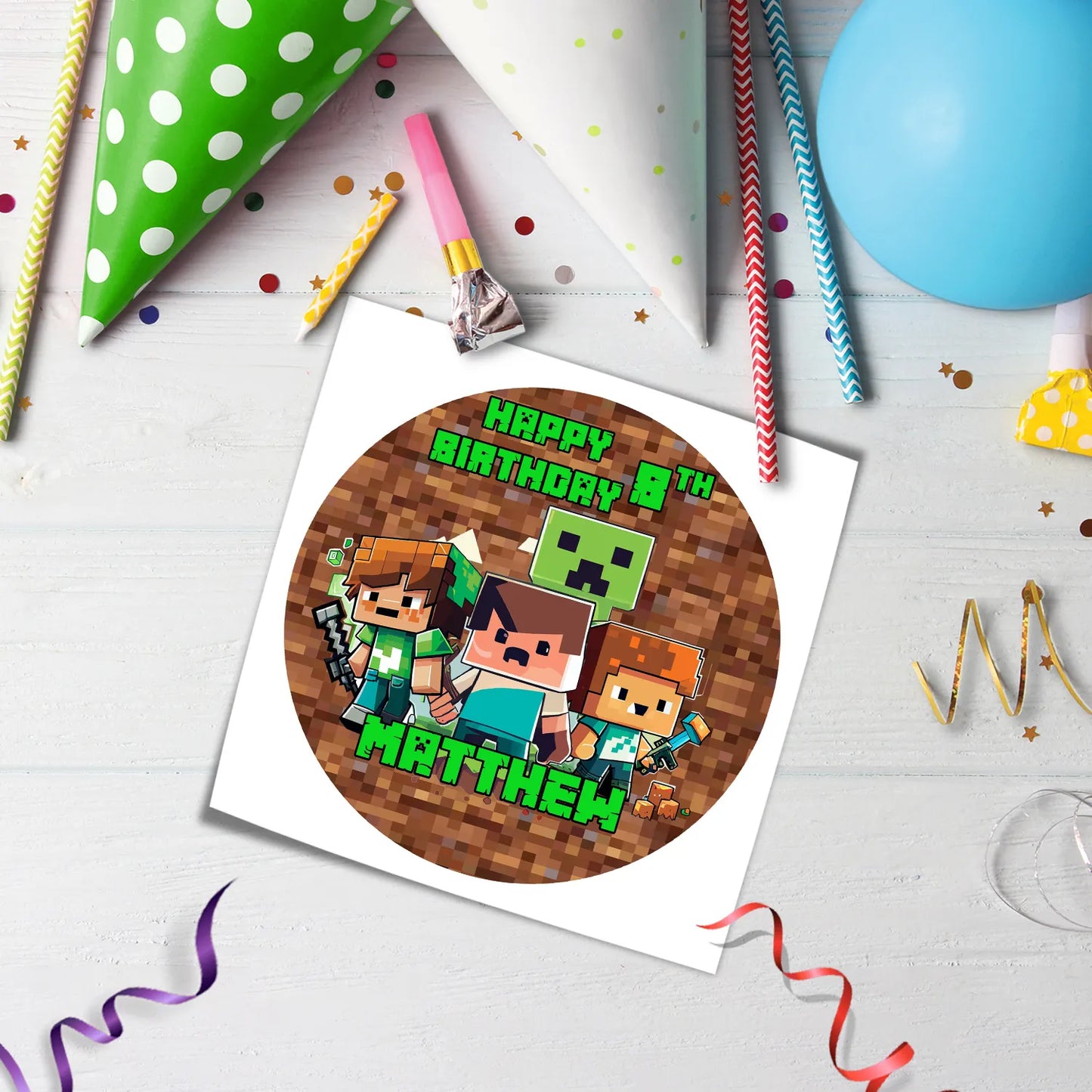 Minecraft Personalized Edible Icing Sheet Cake Images for Themed cakes