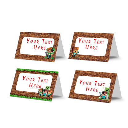 Minecraft food cards for themed party snack tables 