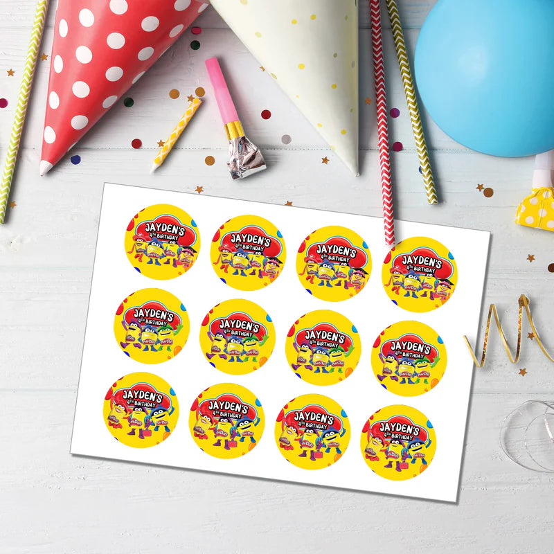 Play Doh Personalized Cupcake Toppers â€“ Custom Birthday Party