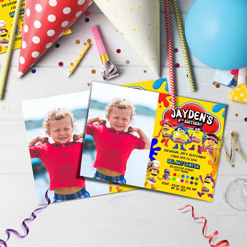 Play-Doh Birthday Decorations, Playdoh Party Supplies, Play Doh Themed, Toys Digital Template, Editable Play Doh Image SVG PNG