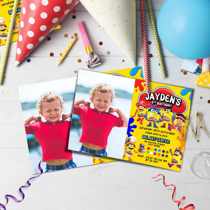 Play-Doh Birthday Decorations, Playdoh Party Supplies, Play Doh Themed, Toys Digital Template, Editable Play Doh Image SVG PNG