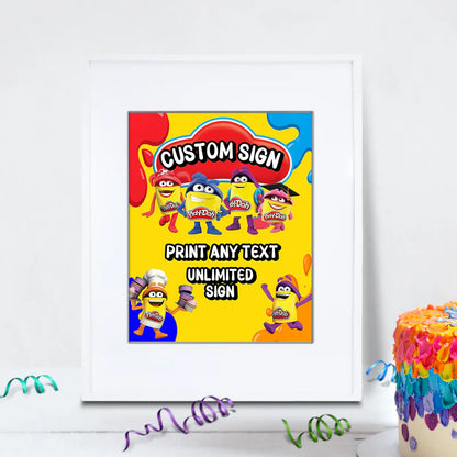 Play-Doh Birthday Decorations, Playdoh Party Supplies, Play Doh Themed, Toys Digital Template, Editable Play Doh Image SVG PNG