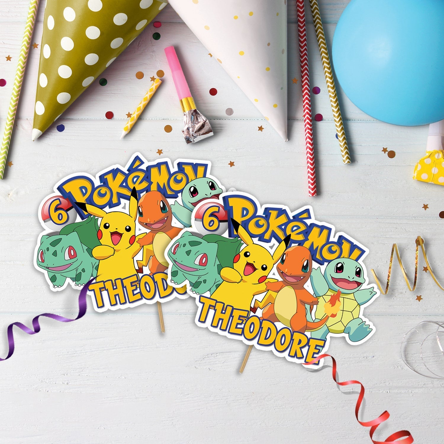 Pokemon Birthday Decorations, Pikachu Party Supplies, Pokemon Go Themed, Pikachu Digital Template, Editable Pokemon Image SVG PNG