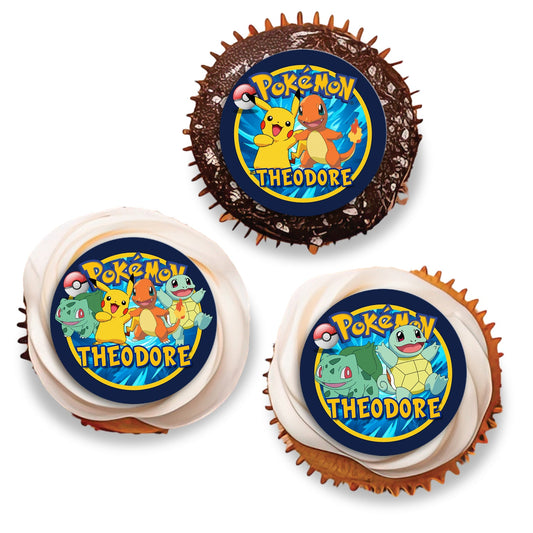 Personalized Pokemon cupcake toppers for festive occasions