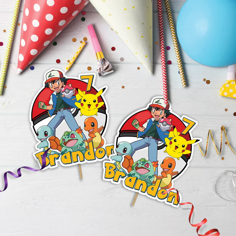 Pokemon Birthday Decorations, Anime Party Supplies, Pocket Monster Themed, Pokemon Digital Template, Editable Pokemon Image SVG PNG