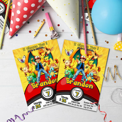Pokemon Birthday Decorations, Anime Party Supplies, Pocket Monster Themed, Pokemon Digital Template, Editable Pokemon Image SVG PNG