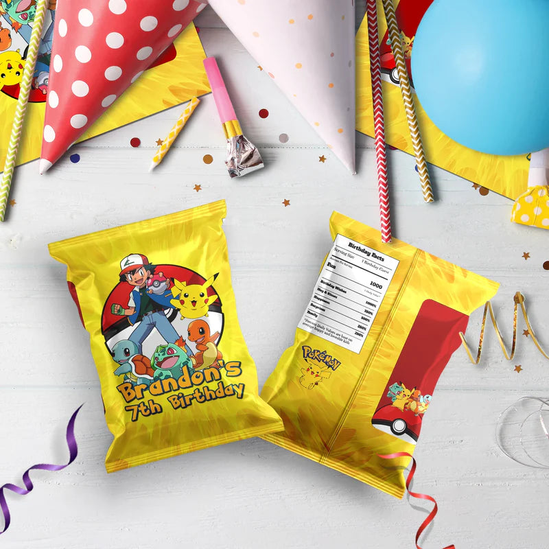 Pokemon Birthday Decorations, Anime Party Supplies, Pocket Monster Themed, Pokemon Digital Template, Editable Pokemon Image SVG PNG