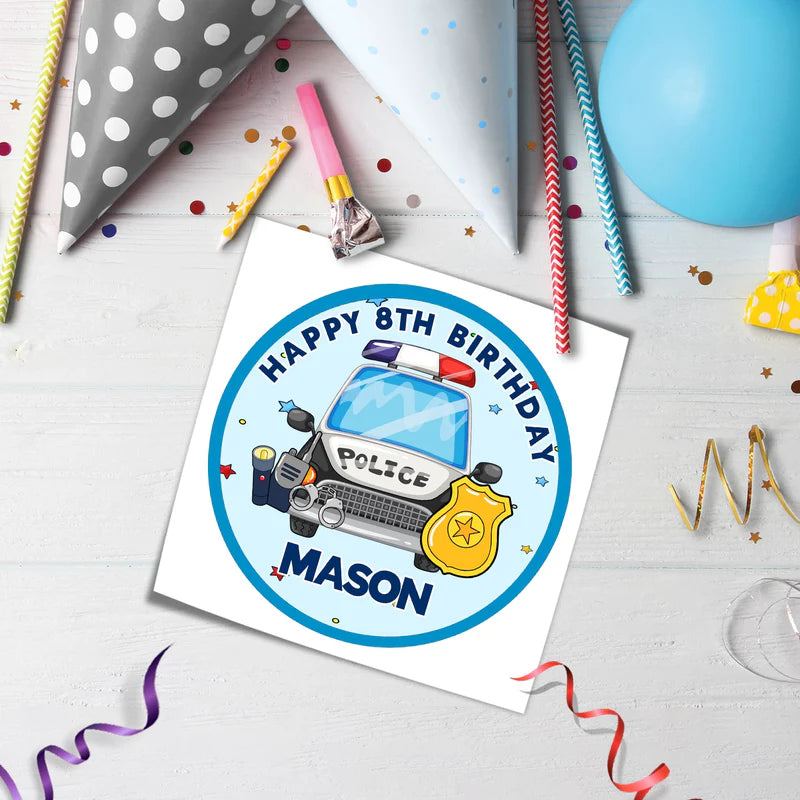 Kids Police Icing Sheet Cake Images Personalized Party Decor